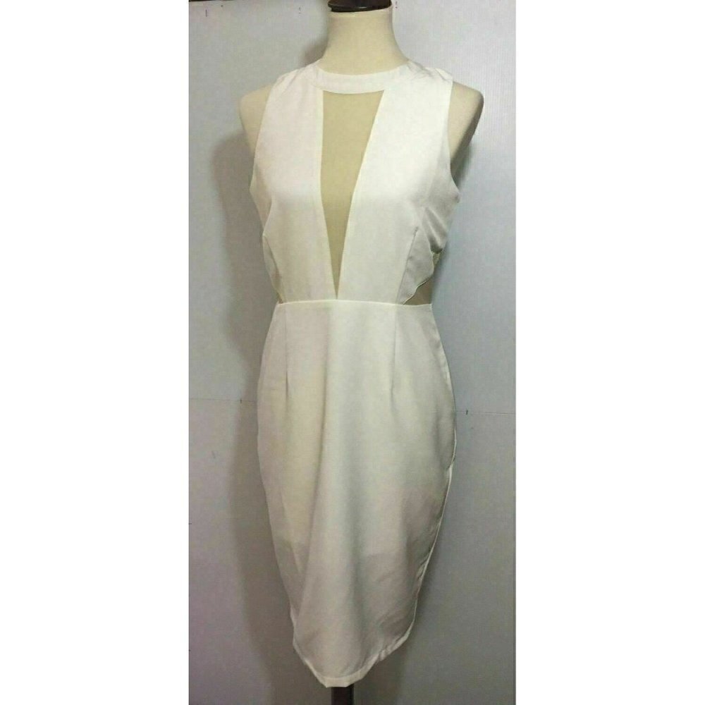 Glamorous Women's Mesh White Shift Dress M - Picture 11 of 11